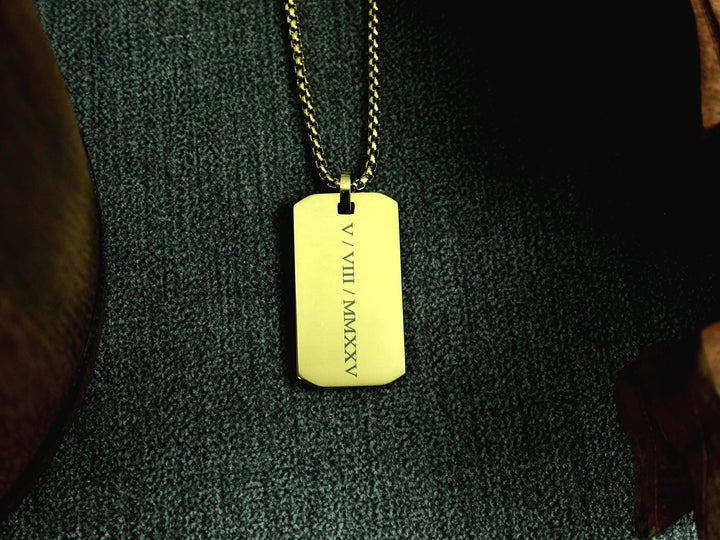 Gold Roman Numerals Pendant Custom Calendar