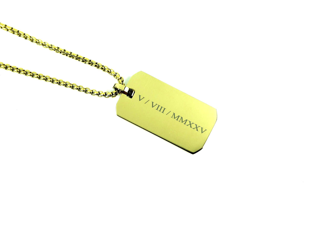 Gold Roman Numerals Pendant Custom Calendar