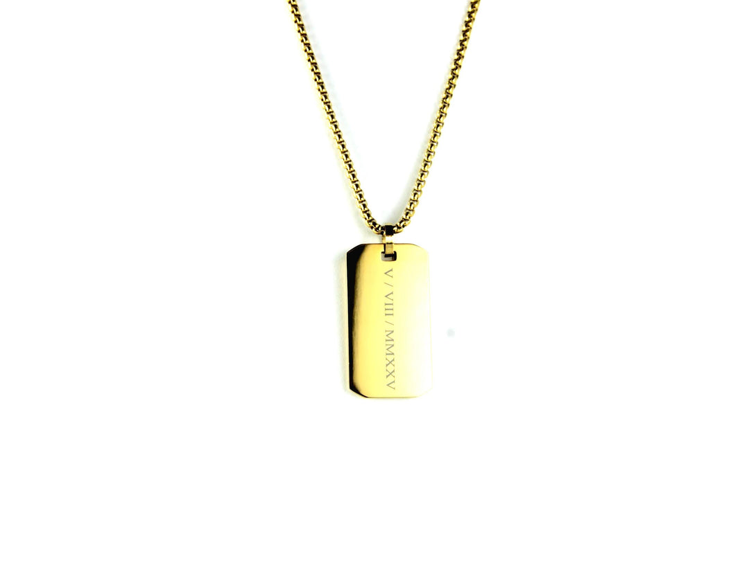 Gold Roman Numerals Pendant Custom Calendar