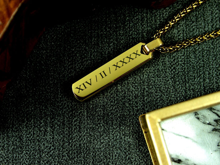 Gold Roman Numerals Necklace
