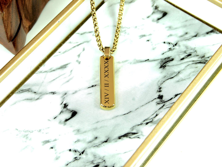 Gold Roman Numerals Necklace