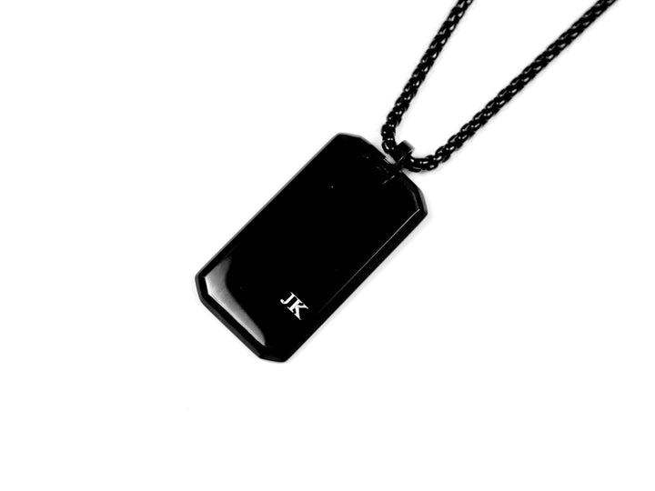 Custom Black Pendant Necklace With Initials