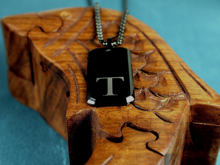 Black Initials Necklace