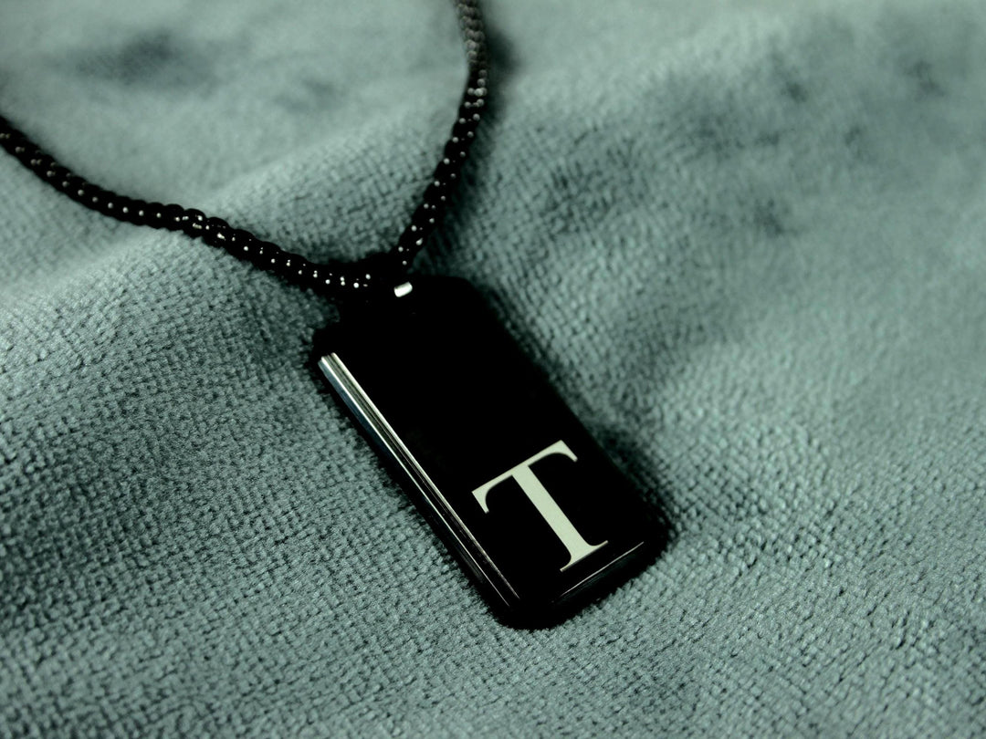 Black Initials Necklace
