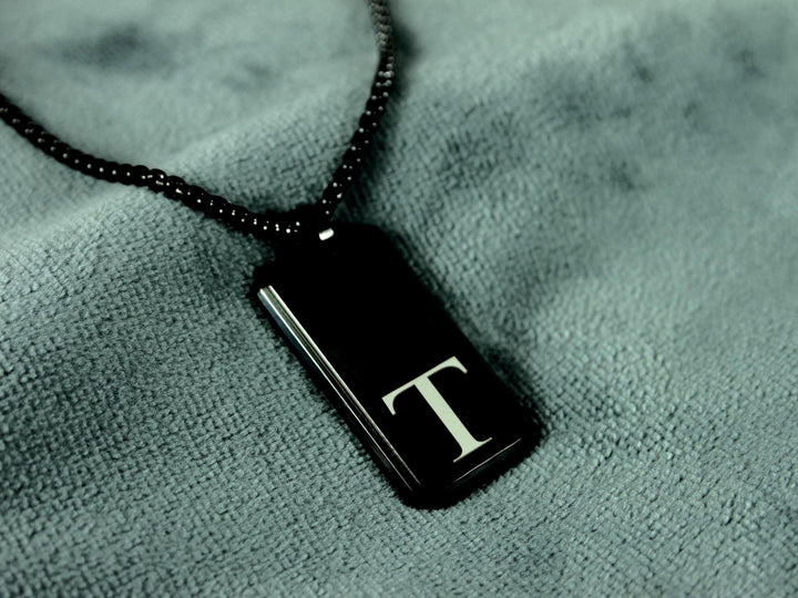 Black Initials Necklace
