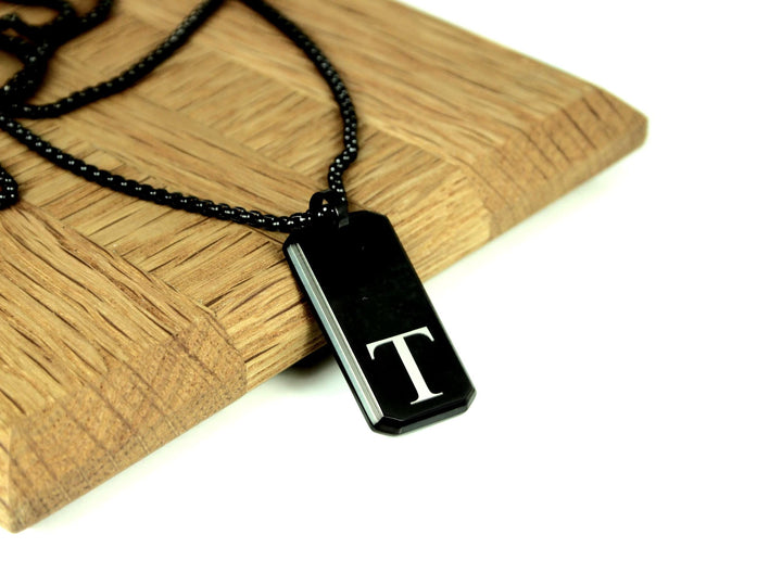Black Initials Necklace