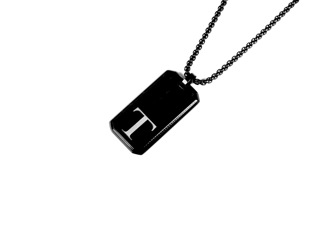 Black Initials Necklace