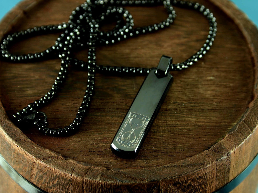 Personalised Bar Pendant, Tattoo Print Design
