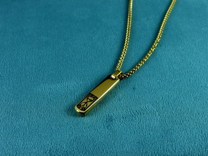 Sand Timer Initial Bar Pendant