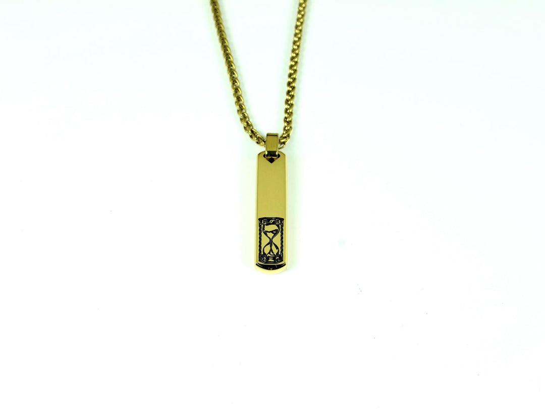 Sand Timer Initial Bar Pendant