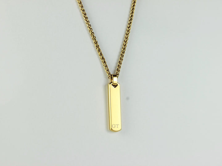 Sand Timer Initial Bar Pendant
