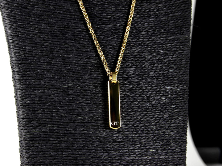 Sand Timer Initial Bar Pendant