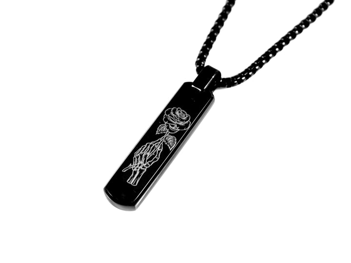 Black Skull Pendant Personalised Name