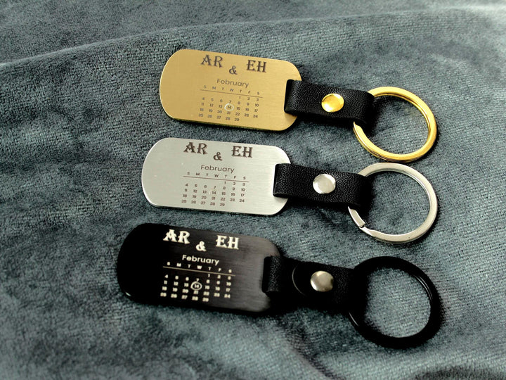 Couples Date Dog Tag Keychain