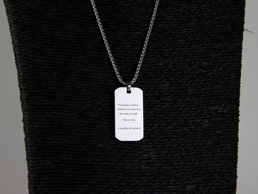 Silver Motivational Quote Necklace