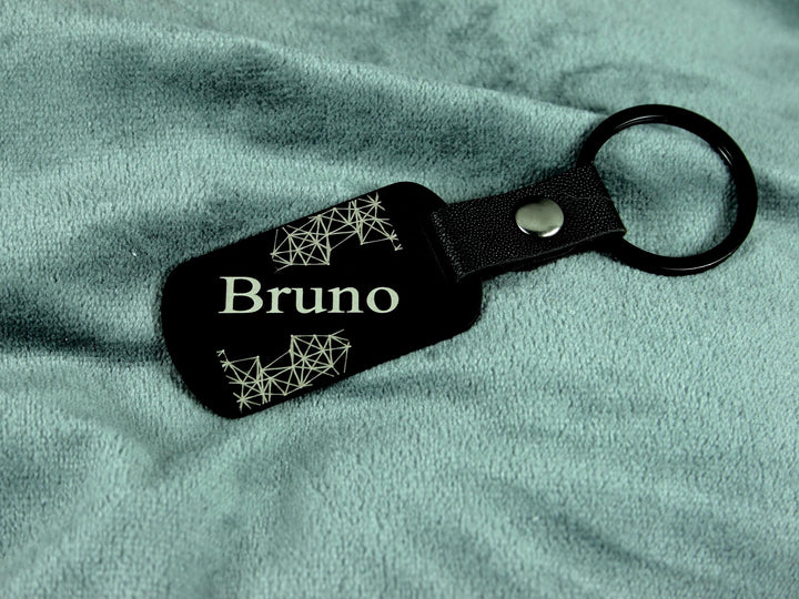 Black Dog Tag Keychain