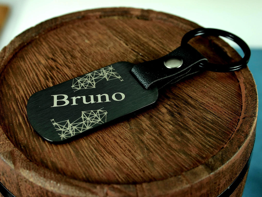 Black Dog Tag Keychain