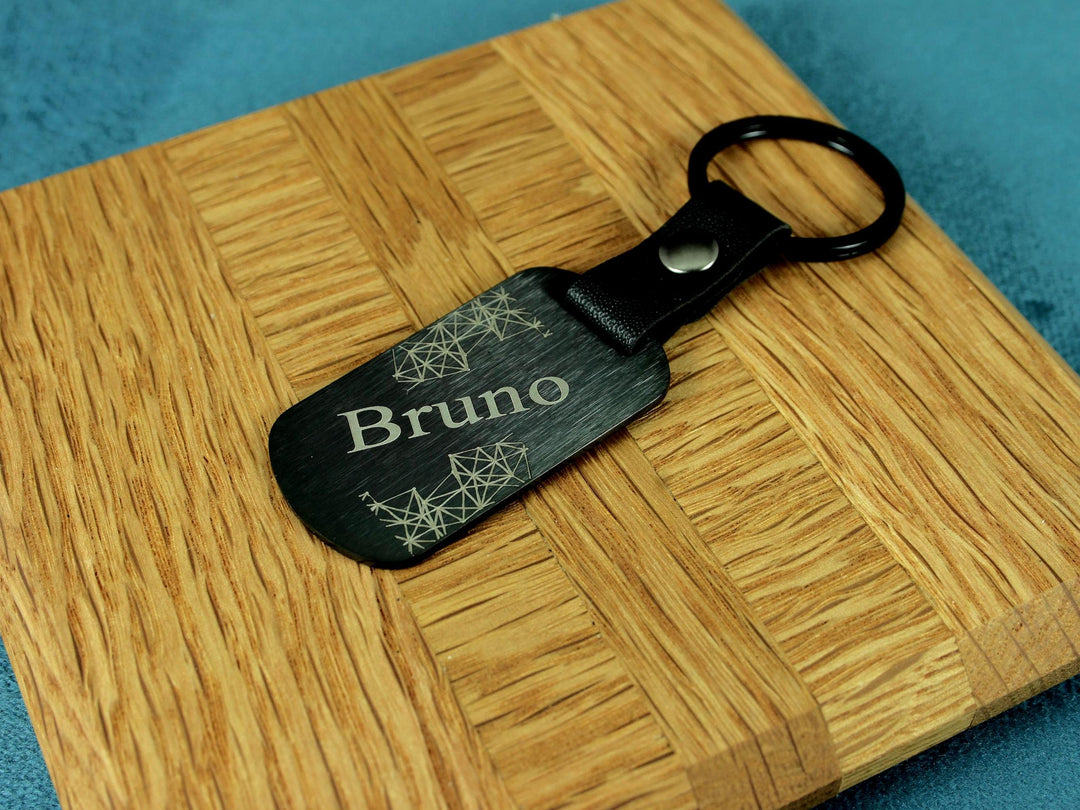 Black Dog Tag Keychain