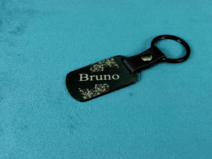 Black Dog Tag Keychain