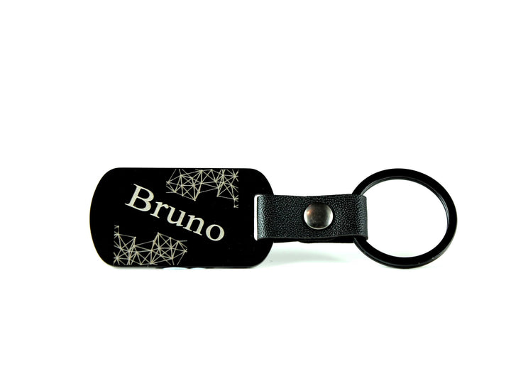Black Dog Tag Keychain