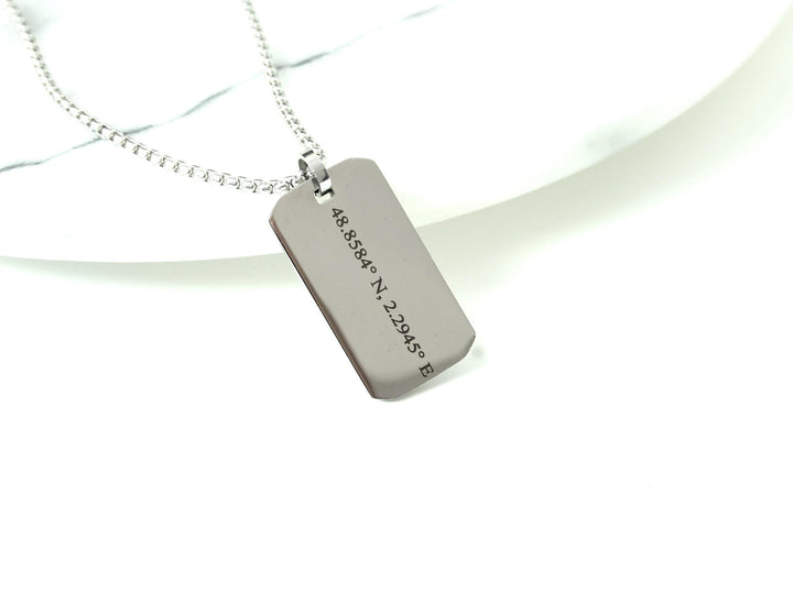 Custom Coordinates Silver Pendant