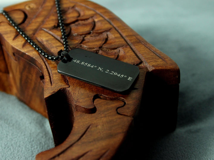Black Coordinates Necklace