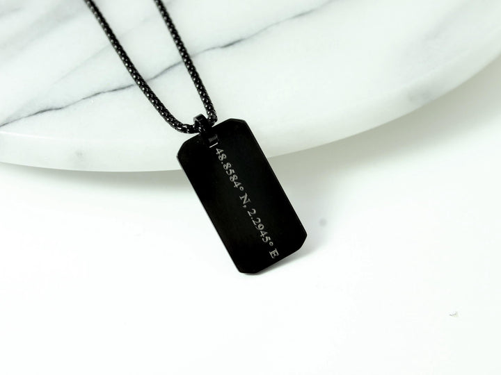 Black Coordinates Necklace