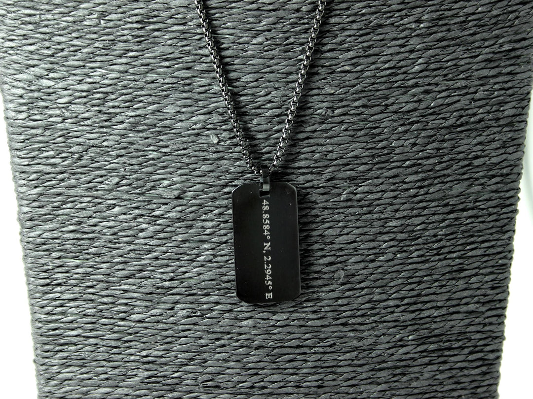 Black Coordinates Necklace