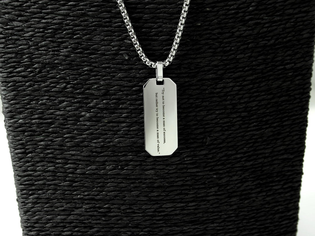 Silver Tyre Tread Necklace, Custom Quote