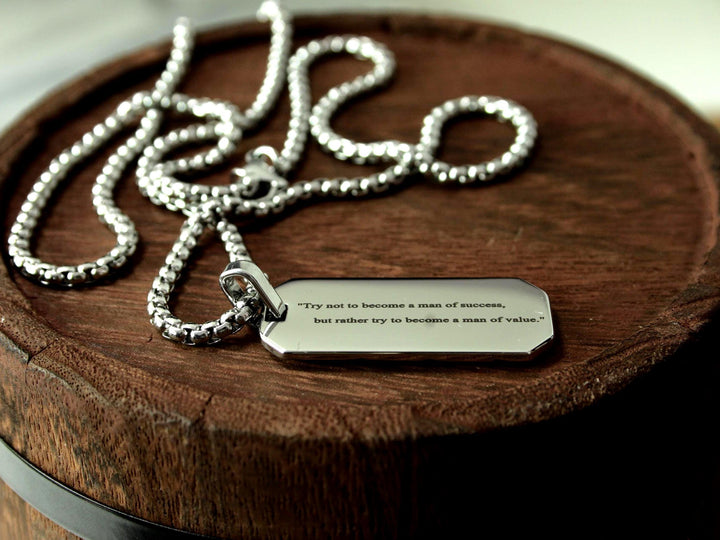 Silver Tyre Tread Necklace, Custom Quote