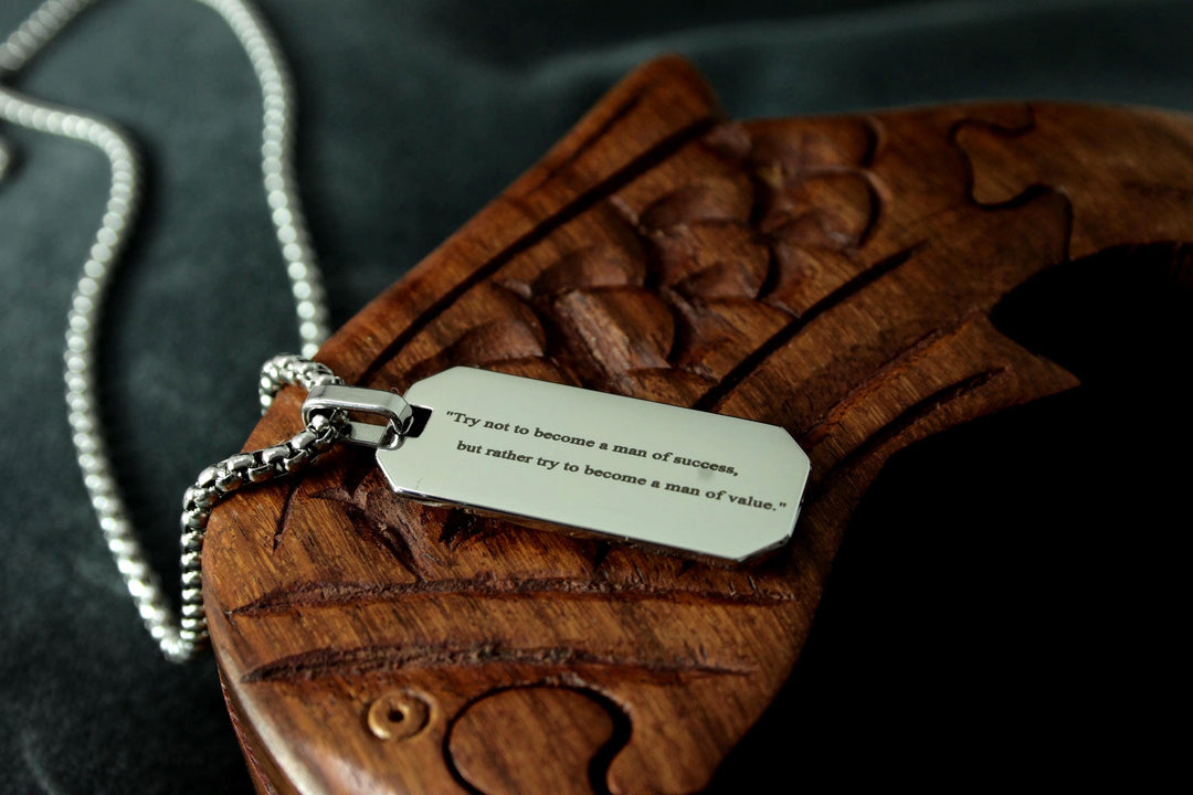 Silver Tyre Tread Necklace, Custom Quote