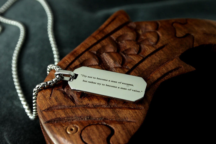 Silver Tyre Tread Necklace, Custom Quote