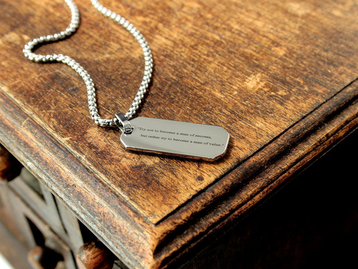 Silver Tyre Tread Necklace, Custom Quote