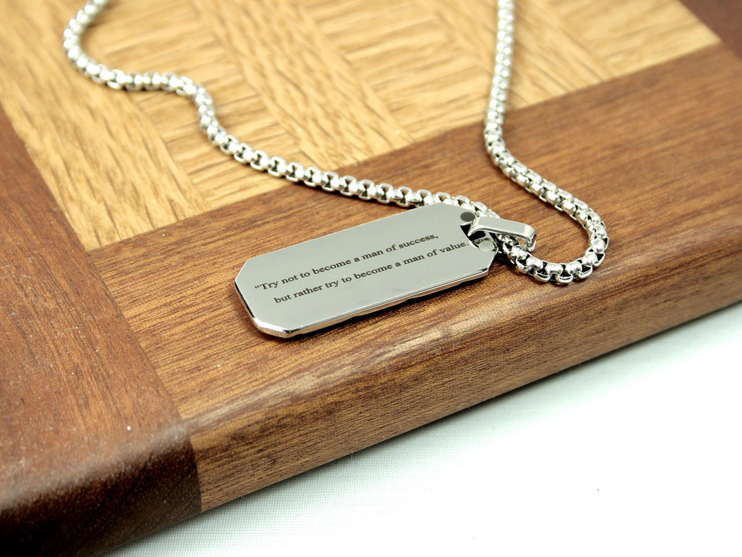 Silver Tyre Tread Necklace, Custom Quote
