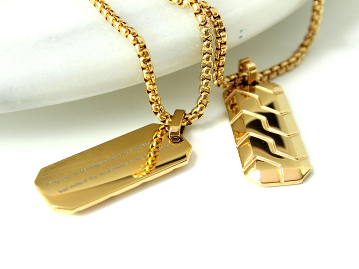 Gold Tyre Tread Necklace, Custom Quote