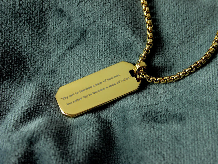Gold Tyre Tread Necklace, Custom Quote