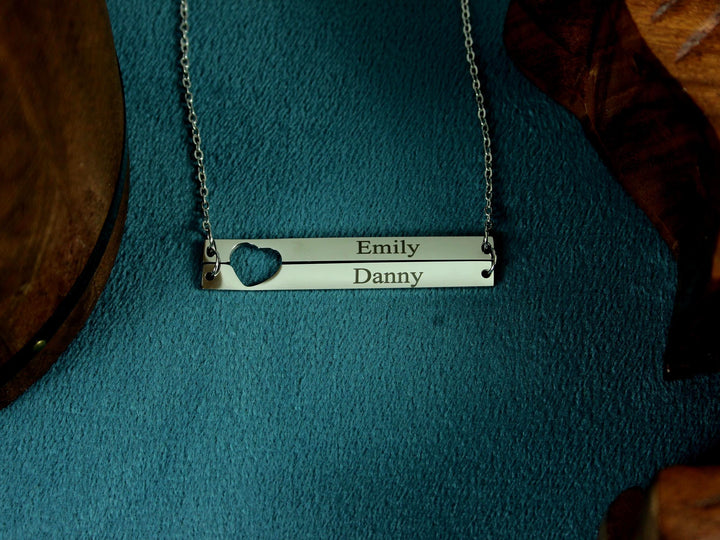 Double Bar Name Necklace With Names