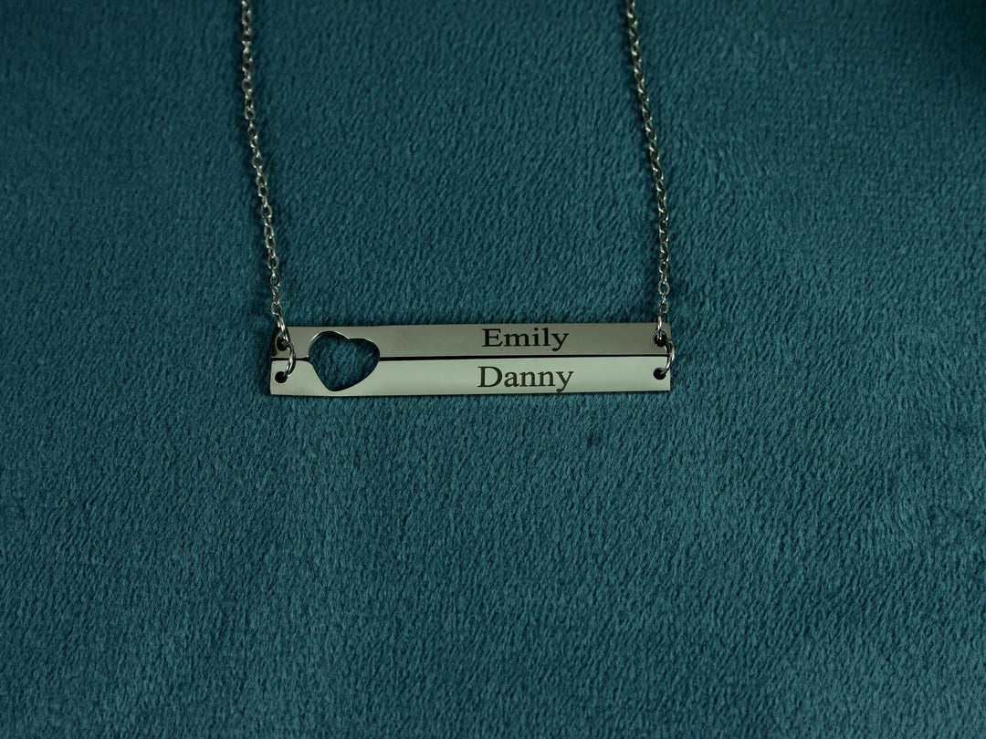 Double Bar Name Necklace With Names