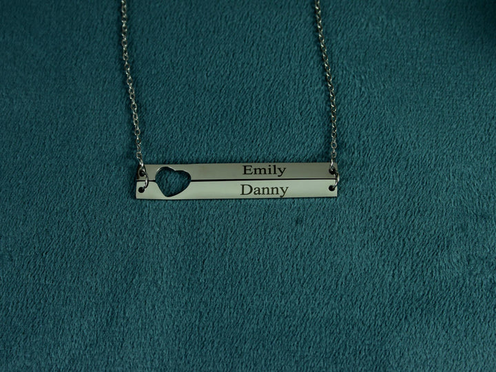 Double Bar Name Necklace With Names
