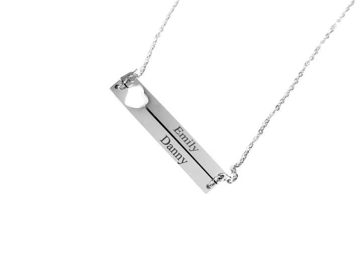 Double Bar Name Necklace With Names