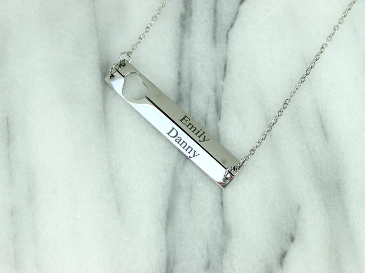 Double Bar Name Necklace With Names
