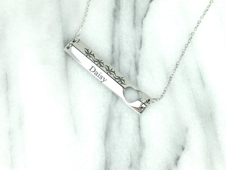 Heart Cut Out Bar Pendant