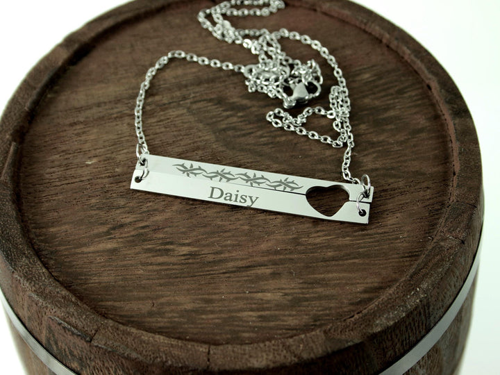 Heart Cut Out Bar Pendant