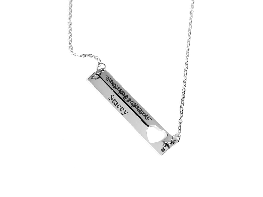 Heart Cut Out Bar Pendant