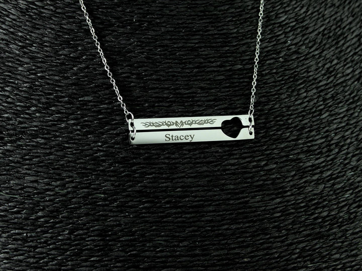 Heart Cut Out Bar Pendant