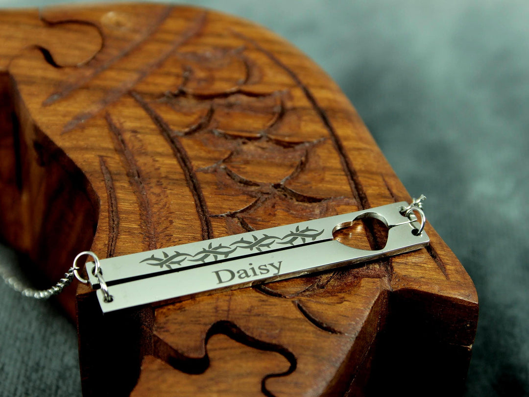 Heart Cut Out Bar Pendant