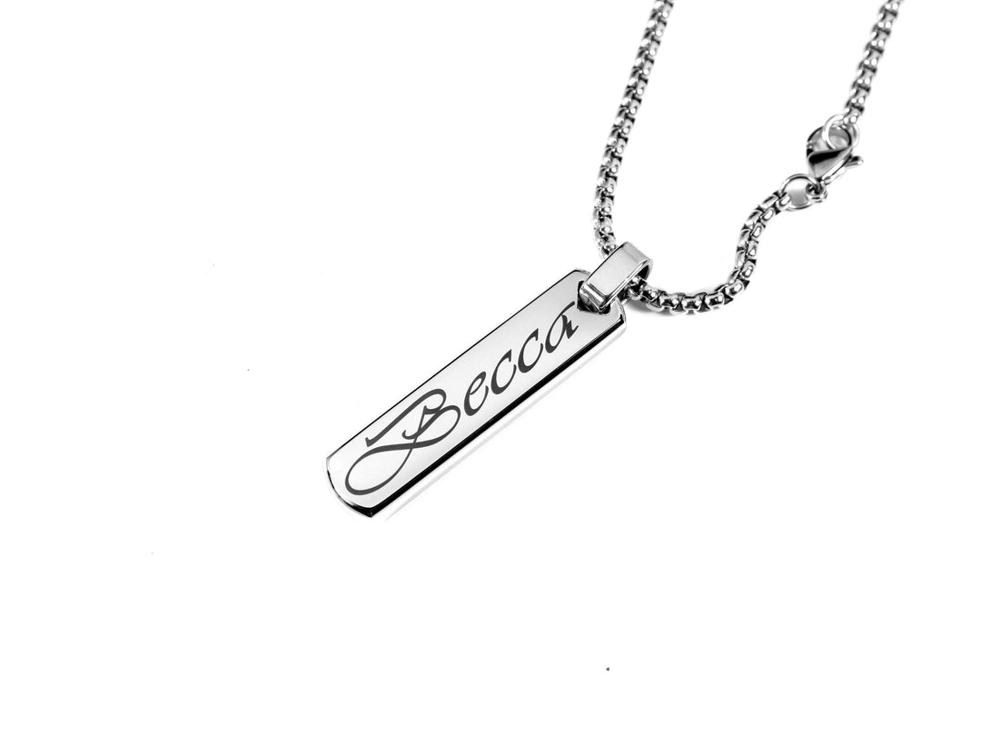 Swirly Name Bar Necklace