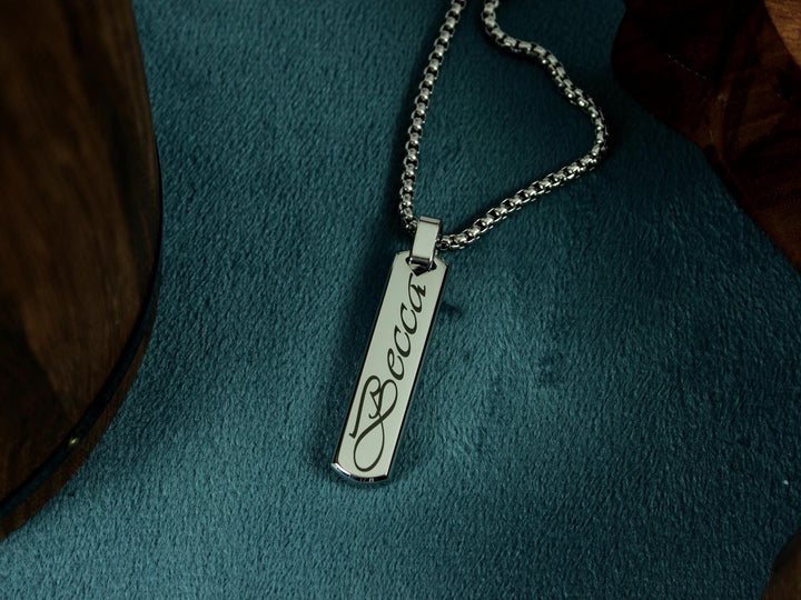 Swirly Name Bar Necklace