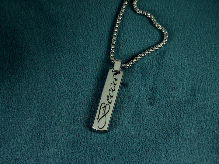 Swirly Name Bar Necklace