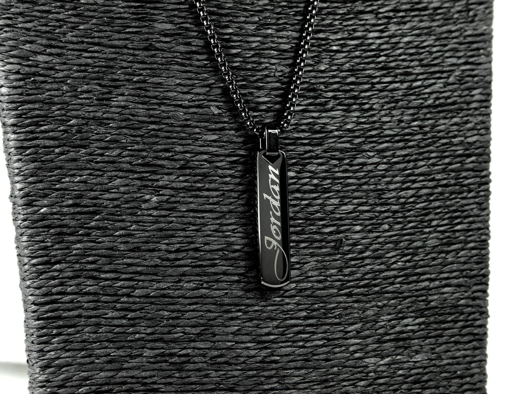 Black Swirly Name Necklace